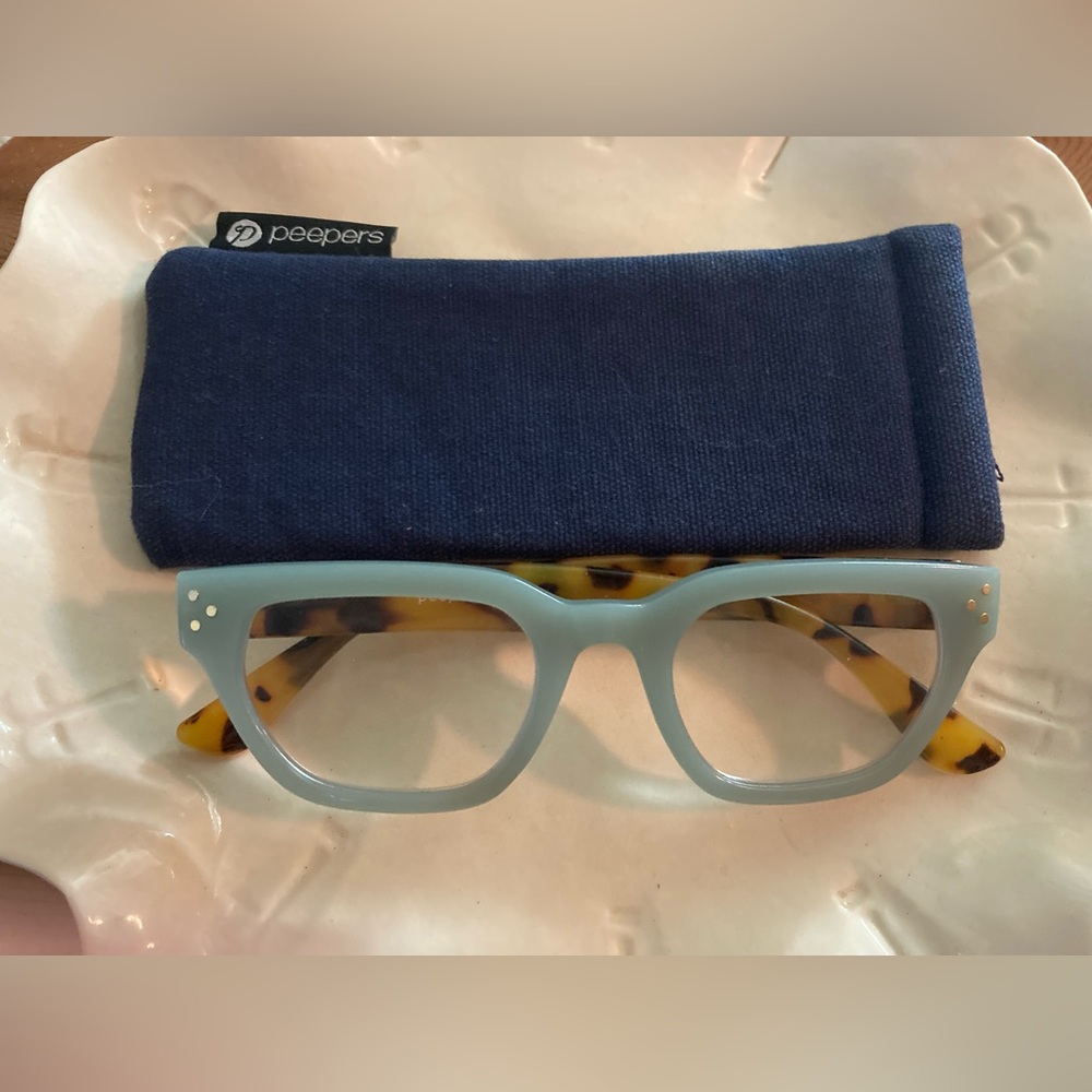 Peepers - Retro - Sea Green/Tortoise ~ Blue Light Reading Glasses 1.75+ PD